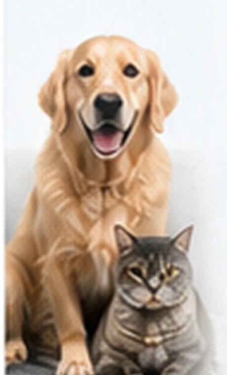 Chien et chat près d'un canapé
